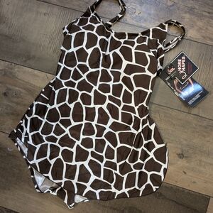 Nwt Shore Shapes 1 Piece Slimming Swim Skirted Swimsuit 16 XL Animal Print